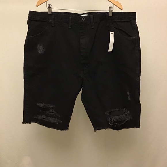 🚫SOLD🚫Enslaved 46 NWT Men’s Denim Shorts Black Distressed 100% Cotton New - Picture 2 of 6